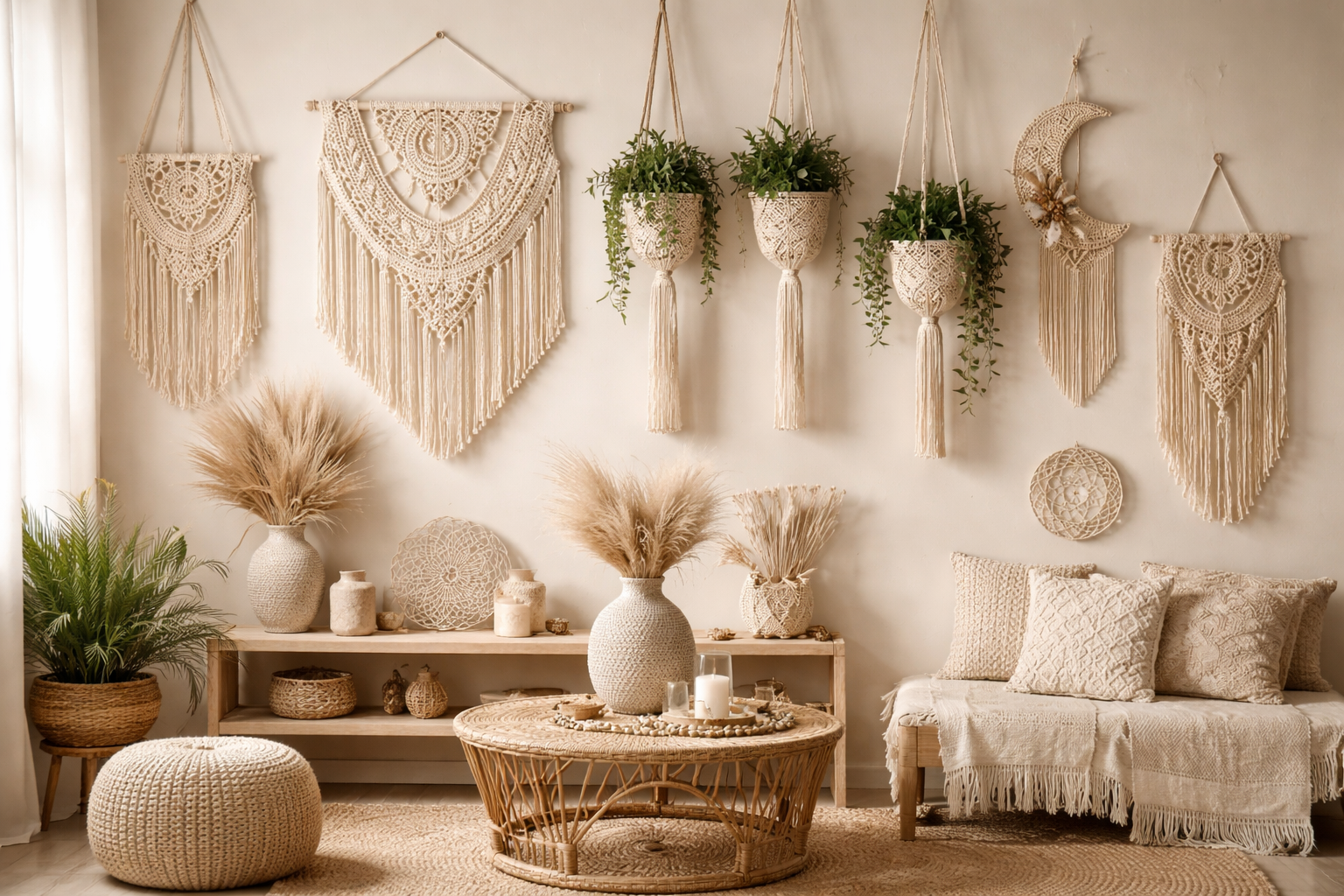 Tamamlanmış makrome ürünler